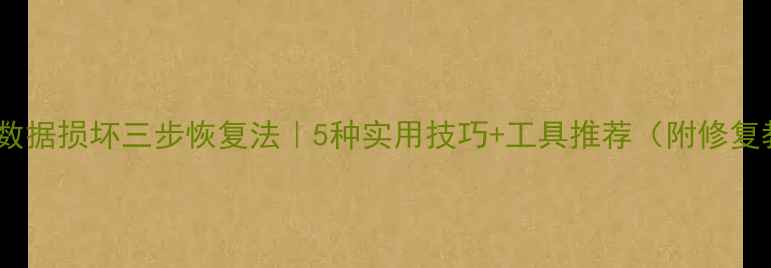 图片 存储卡数据损坏三步恢复法｜5种实用技巧+工具推荐（附修复教程）2