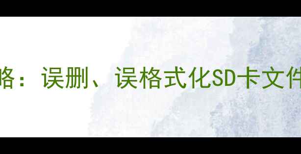 图片 存储卡格式化后数据恢复全攻略：误删、误格式化SD卡文件找回技巧（附详细操作步骤）