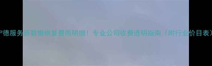 图片 宁德服务器数据恢复费用明细！专业公司收费透明指南（附行业价目表）