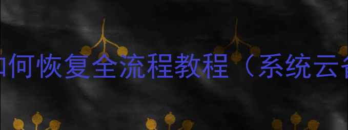 图片 小米3数据清除后如何恢复全流程教程（系统云备份第三方工具）1