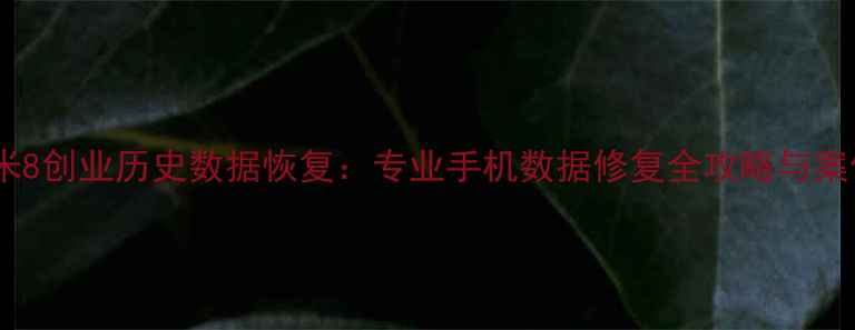 图片 小米8创业历史数据恢复：专业手机数据修复全攻略与案例2