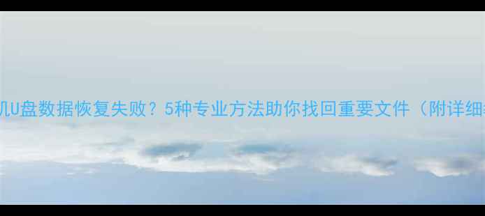 图片 小米手机U盘数据恢复失败？5种专业方法助你找回重要文件（附详细教程）2