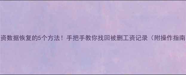 图片 工资数据恢复的5个方法！手把手教你找回被删工资记录（附操作指南）