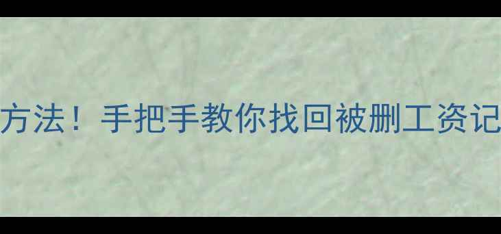 图片 工资数据恢复的5个方法！手把手教你找回被删工资记录（附操作指南）1
