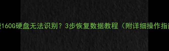 希捷160G硬盘无法识别3步恢复数据教程附详细操作指南
