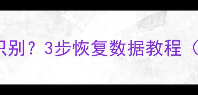 图片 希捷160G硬盘无法识别？3步恢复数据教程（附详细操作指南）1