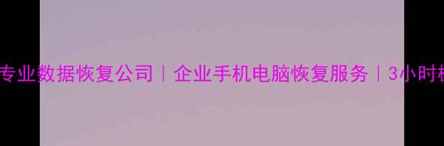 图片 广东正大专业数据恢复公司｜企业手机电脑恢复服务｜3小时极速修复2