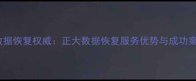 广州数据恢复权威正大数据恢复服务优势与成功案例全