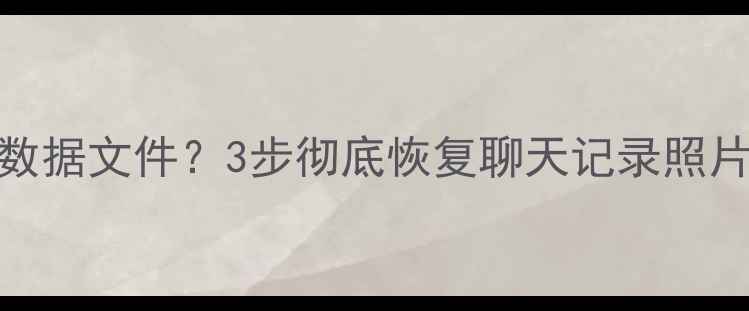图片 应用卸载后如何恢复数据文件？3步彻底恢复聊天记录照片文档（附详细教程）