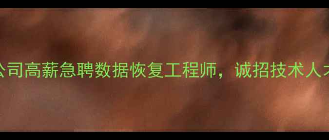 图片 廉江数据恢复公司高薪急聘数据恢复工程师，诚招技术人才加入专业团队