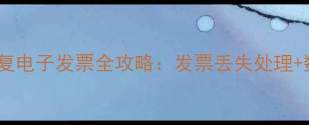 开票数据丢失别慌张3步恢复电子发票全攻略发票丢失处理数据恢复技巧附操作演示