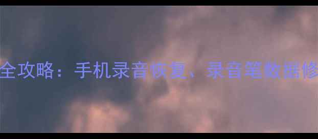 图片 录音文件找回全攻略：手机录音恢复、录音笔数据修复及注意事项