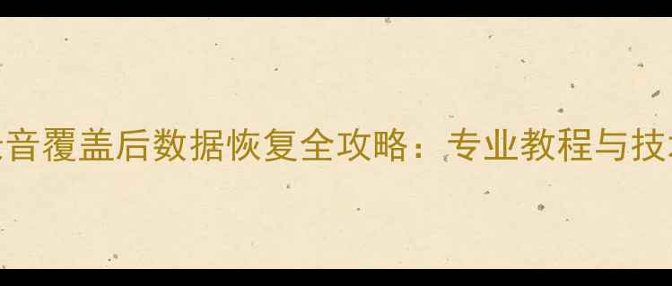 图片 录音覆盖后数据恢复全攻略：专业教程与技术