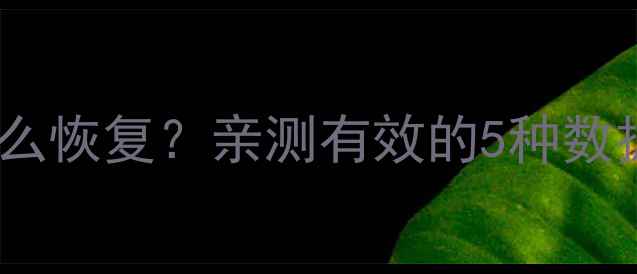 图片 微信聊天记录删除了怎么恢复？亲测有效的5种数据恢复方法（附教程）1