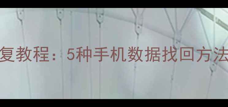 图片 微信聊天记录恢复教程：5种手机数据找回方法+最新操作指南1