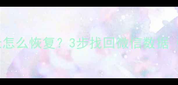 图片 微信解绑后聊天记录怎么恢复？3步找回微信数据（附免费工具推荐）1