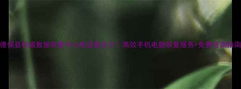 图片 德保县权威数据恢复中心电话是多少？高效手机电脑恢复服务+免费咨询指南