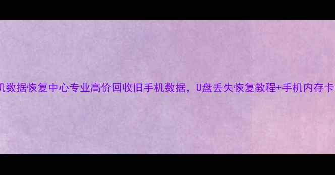 图片 德阳市手机数据恢复中心专业高价回收旧手机数据，U盘丢失恢复教程+手机内存卡修复指南2