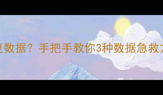 图片 快吧停运后如何恢复数据？手把手教你3种数据急救方案（附详细教程）