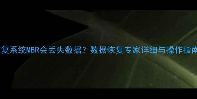 图片 恢复系统MBR会丢失数据？数据恢复专家详细与操作指南1