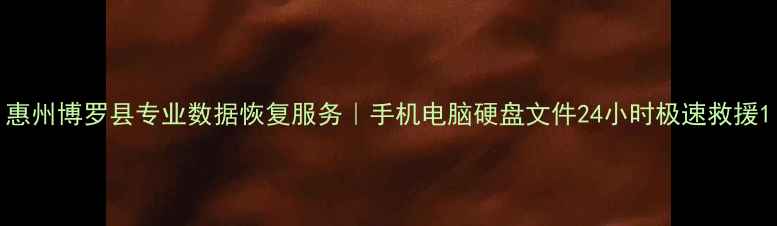 图片 惠州博罗县专业数据恢复服务｜手机电脑硬盘文件24小时极速救援1