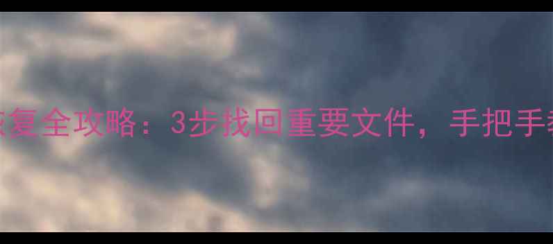 图片 惠普电脑数据恢复全攻略：3步找回重要文件，手把手教你操作！🔧💾