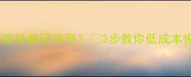 图片 慢格式化数据还能抢救回来吗？💻3步教你低成本恢复重要文件🔧1