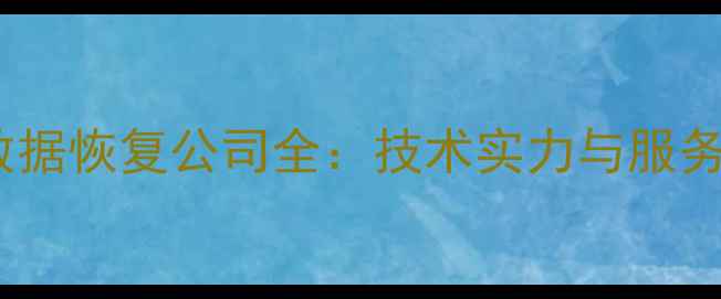 图片 成都专业数据恢复公司全：技术实力与服务保障指南2