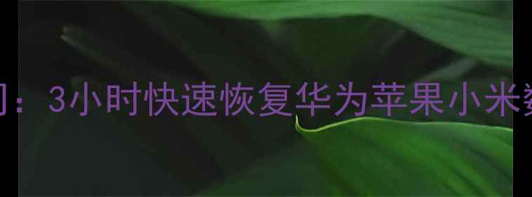 图片 成都手机数据恢复公司：3小时快速恢复华为苹果小米数据，专业级技术护航