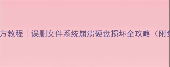 图片 戴尔数据恢复官方教程｜误删文件系统崩溃硬盘损坏全攻略（附免费咨询通道）1