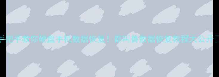 图片 手把手教你硬盘手机数据恢复！都叫兽数据恢复教程大公开🔥