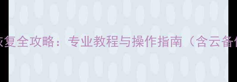 图片 手机GPS定位数据恢复全攻略：专业教程与操作指南（含云备份误删损坏场景）1