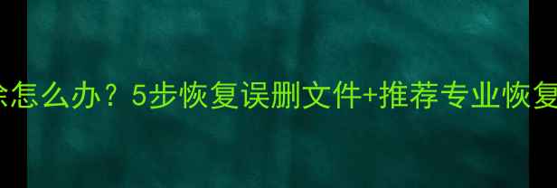 手机SD卡无法删除怎么办5步恢复误删文件推荐专业恢复工具附教程
