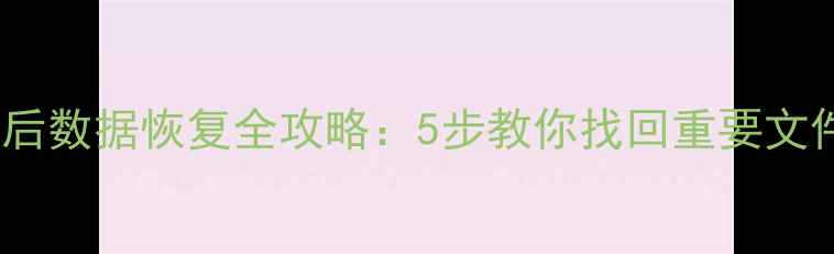 图片 手机SD卡误格式化后数据恢复全攻略：5步教你找回重要文件（附工具推荐）1