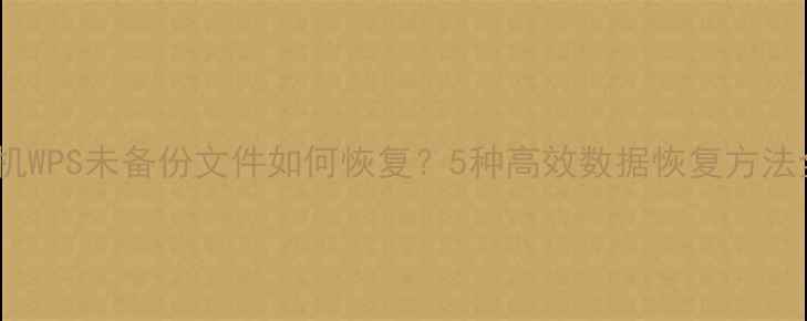 图片 手机WPS未备份文件如何恢复？5种高效数据恢复方法全1