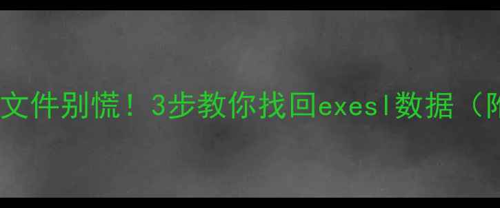 图片 手机丢失重要文件别慌！3步教你找回exesl数据（附详细教程）1
