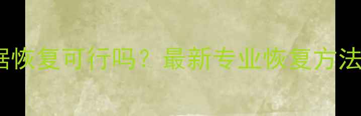 手机低格后数据恢复可行吗最新专业恢复方法及注意事项全