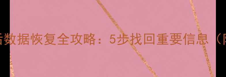 图片 手机初始化后数据恢复全攻略：5步找回重要信息（附工具推荐）