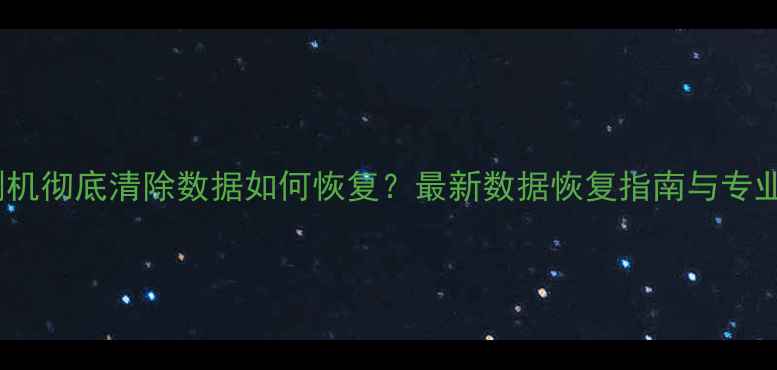 手机刷机彻底清除数据如何恢复最新数据恢复指南与专业技巧