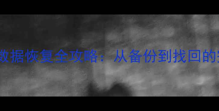 手机助手数据恢复全攻略从备份到找回的完整流程