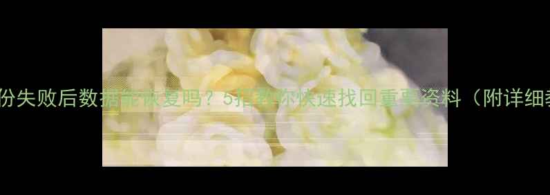 图片 手机备份失败后数据能恢复吗？5招教你快速找回重要资料（附详细教程）2