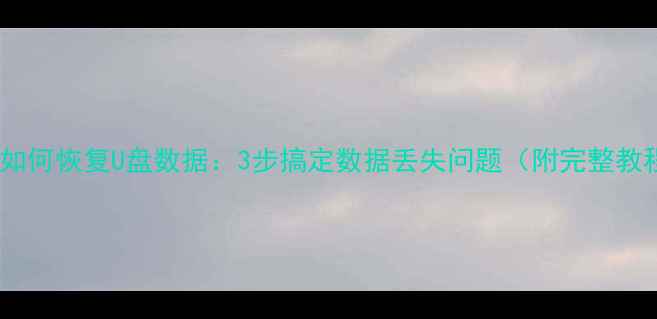 图片 手机如何恢复U盘数据：3步搞定数据丢失问题（附完整教程）1