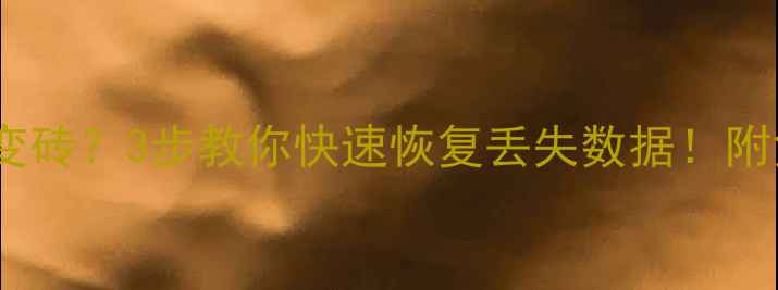 手机摔了进水变砖3步教你快速恢复丢失数据附免费工具推荐