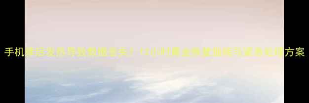 手机摔后发热导致数据丢失12小时黄金恢复指南与紧急处理方案