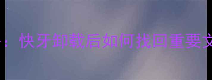 图片 手机数据丢失全攻略：快牙卸载后如何找回重要文件（附详细教程）1