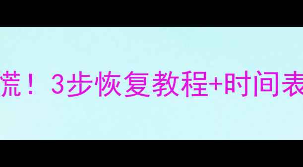图片 手机数据丢失别慌！3步恢复教程+时间表（附免费工具）