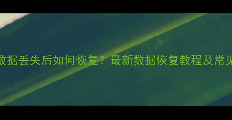手机数据丢失后如何恢复最新数据恢复教程及常见误区