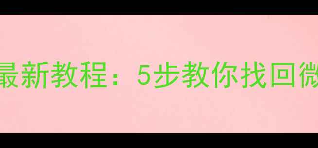 图片 手机数据丢失怎么恢复？最新教程：5步教你找回微信聊天记录、照片和文件