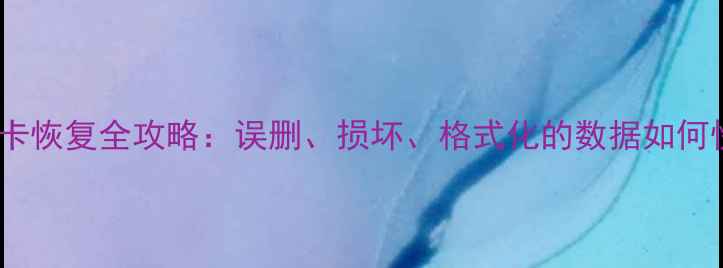 图片 手机数据卡恢复全攻略：误删、损坏、格式化的数据如何快速找回2