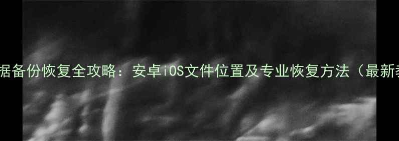 图片 手机数据备份恢复全攻略：安卓iOS文件位置及专业恢复方法（最新教程）1